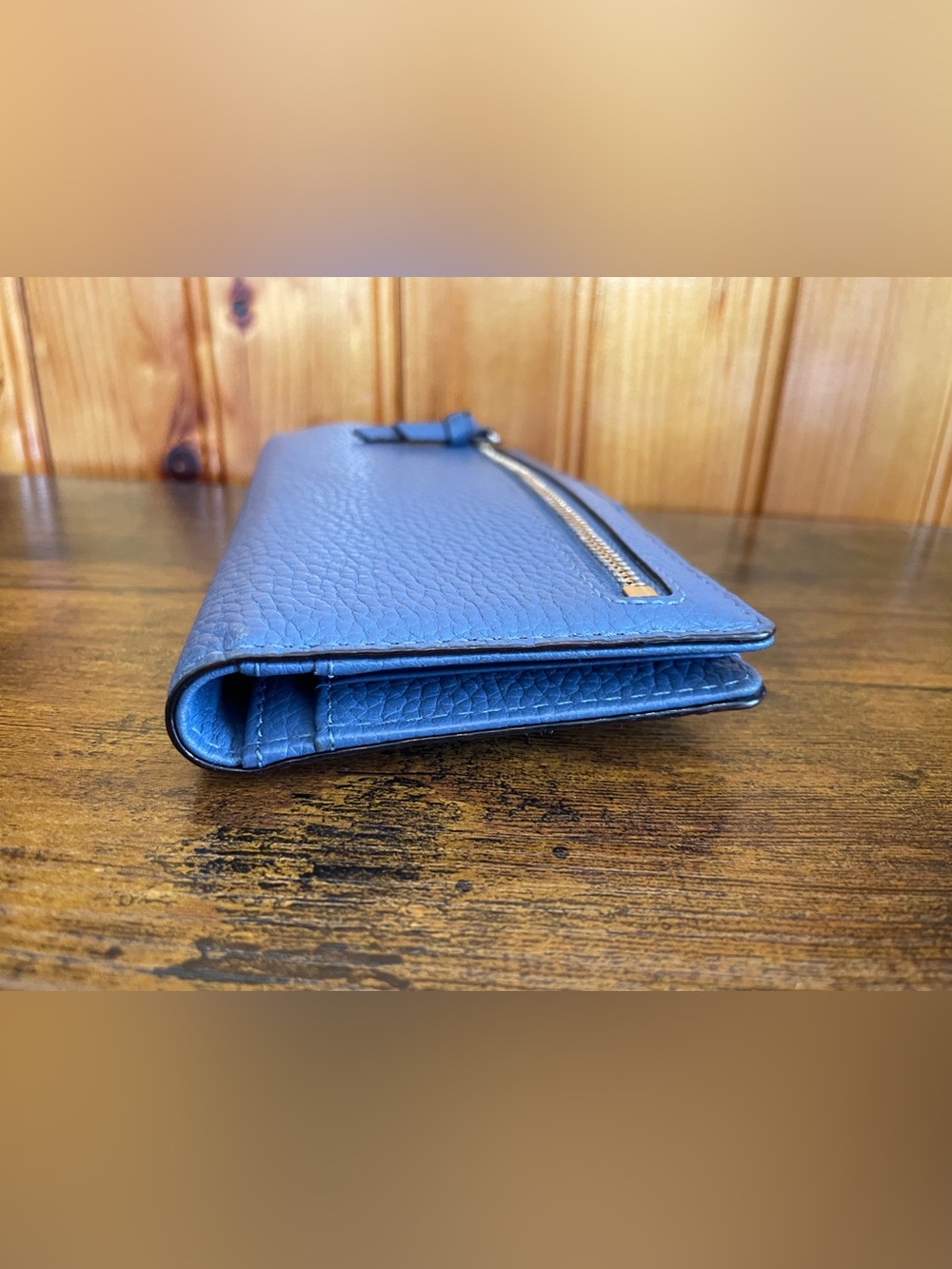 Kate Spade Blue Pebbled Leather Wallet - Picture 4 of 7